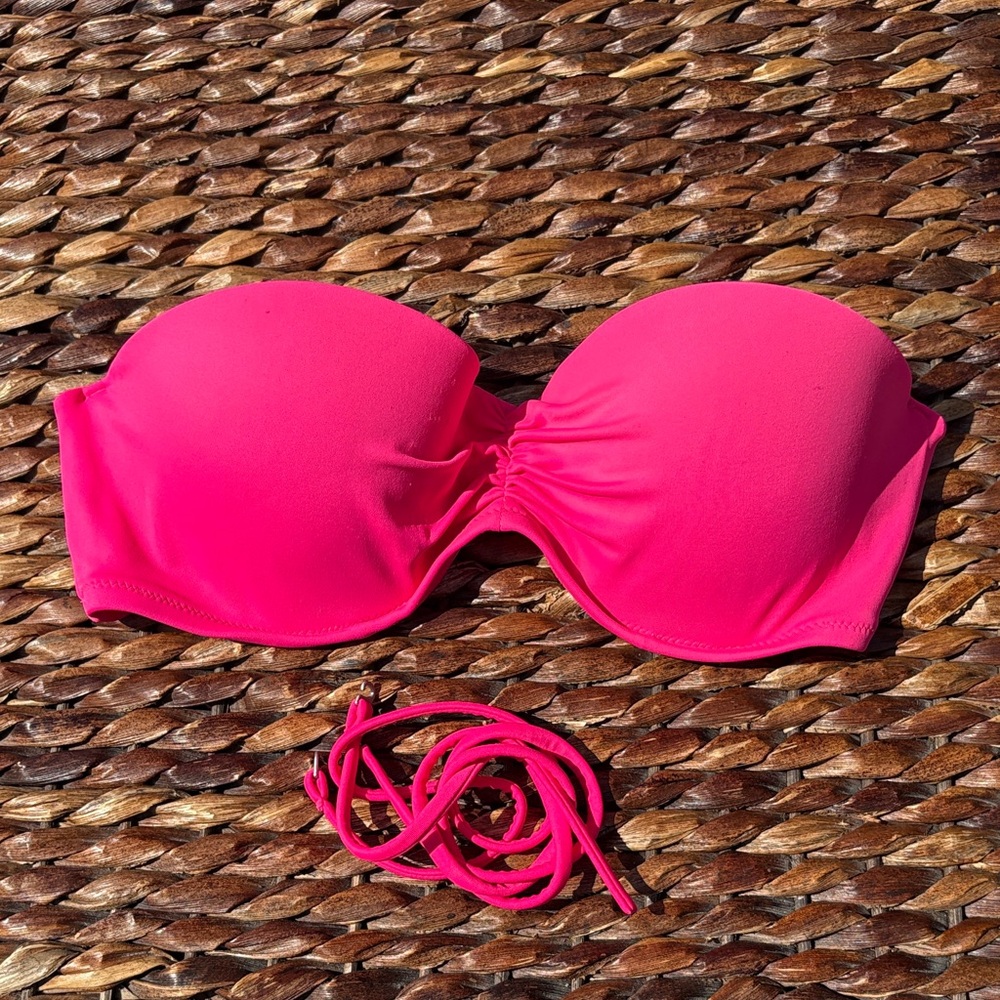 Victoria's Secret Hot Pink Strapless Bandeau Bikini Top
